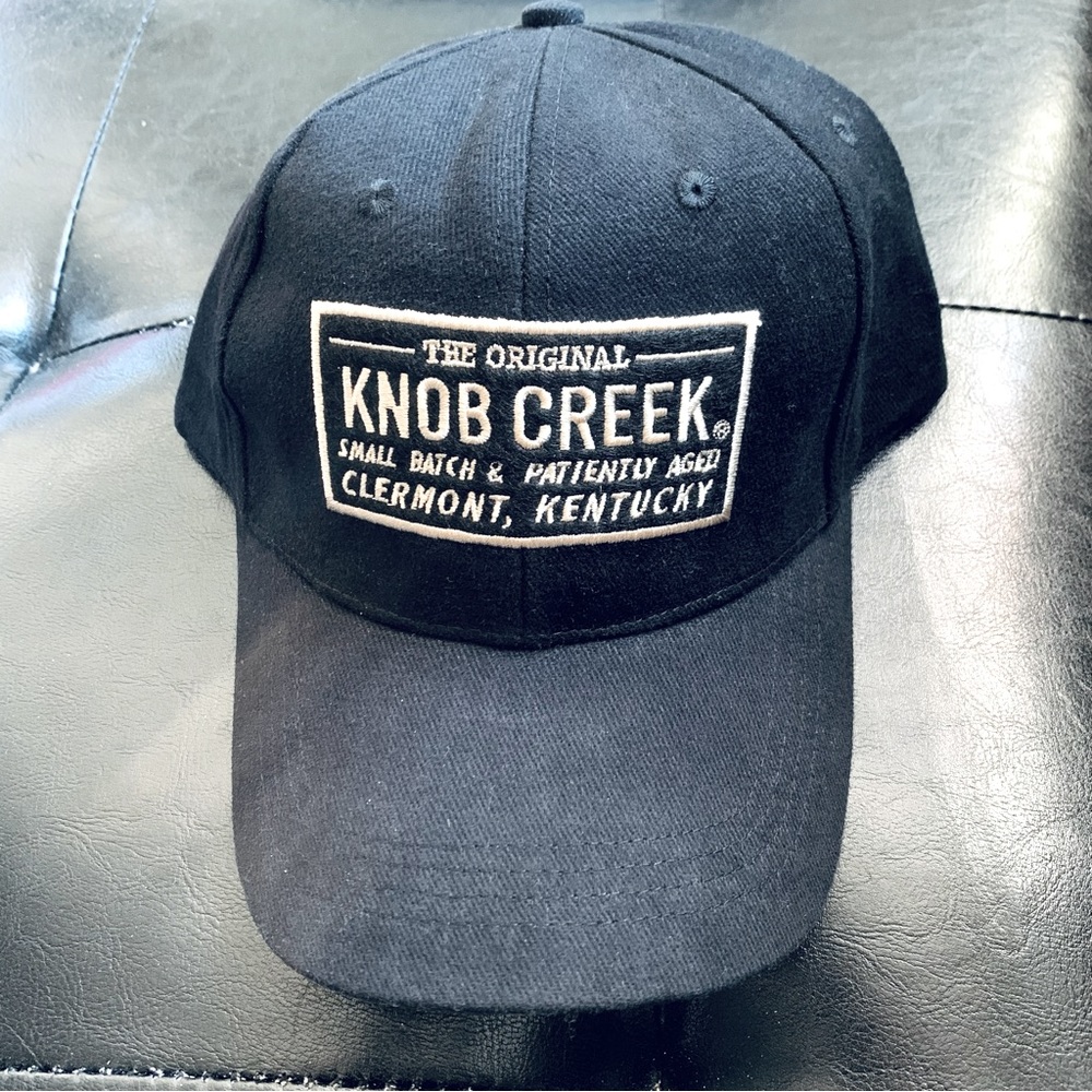 Knob Creek black corduroy baseball cap hat adjustable strap new without tags
